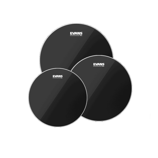 Evans Black Chrome Tompack, Rock (10 inch, 12 inch, 16 inch) ETP-CHR-R